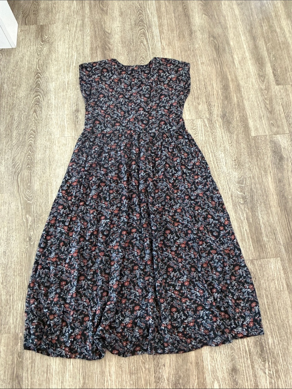 Madewell floral printed button front midi dress blue awakened blooms XXS - Picture 5 of 5